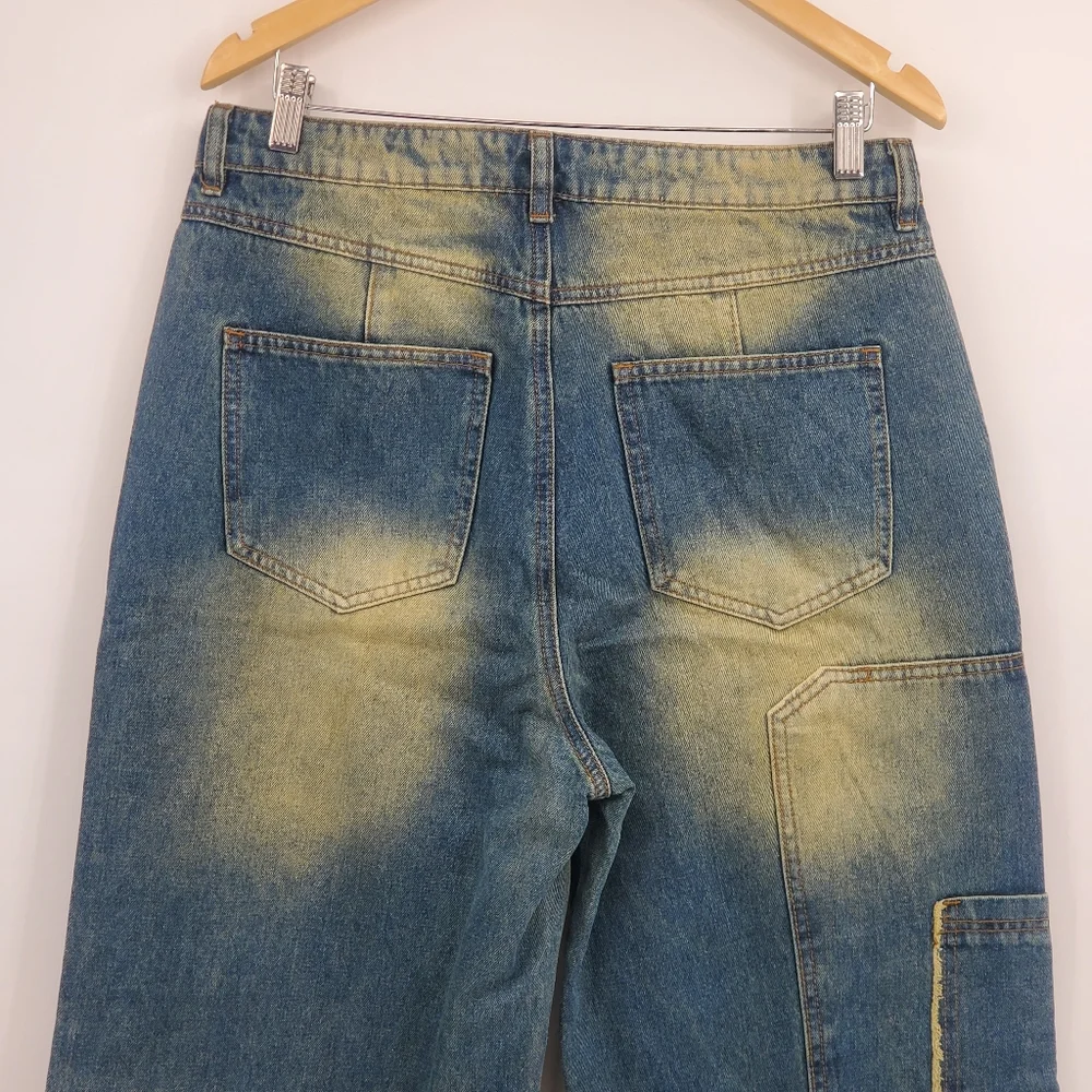 ☆☆  Fashion Nova Wide Leg Cargo Jeans Size 11 NWT